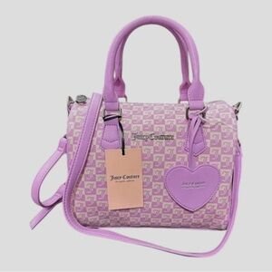 Juicy Couture Violet Tulle Fame‎ crossbody Satchel silver chain top handle bag